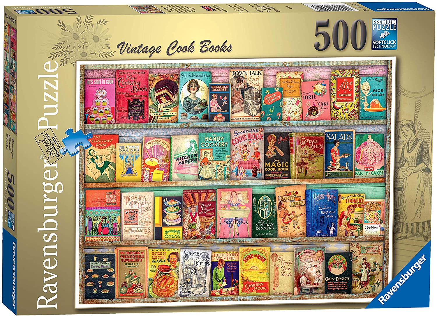 Ravensburger Aimee Stewart Vintage Cook Books 500 Piece Puzzle image 0